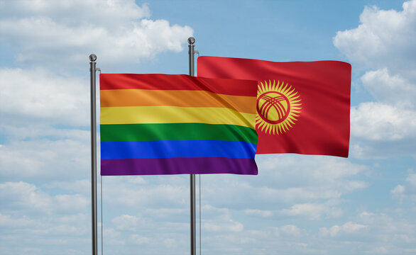 Kyrgyzstan and LGBT movement flag also Gay Pride flag