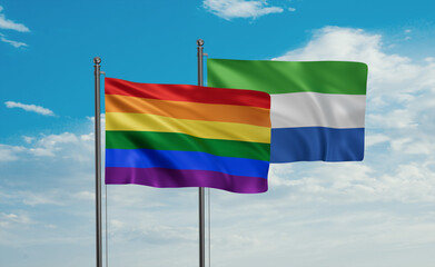 Sierra Leone and LGBT movement flag also Gay Pride flag