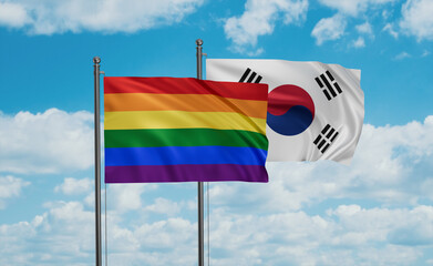 South Korea and LGBT movement flag also Gay Pride flag