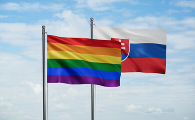 Slovakia and LGBT movement flag also Gay Pride flag