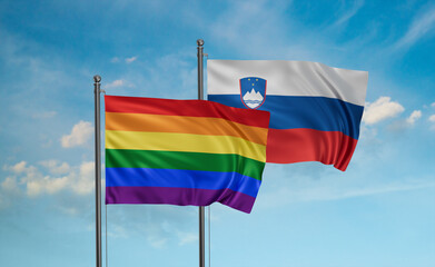 Slovenia and LGBT movement flag also Gay Pride flag