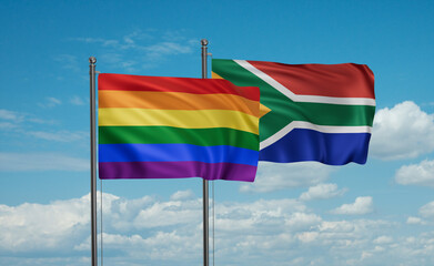 South Africa and LGBT movement flag also Gay Pride flag