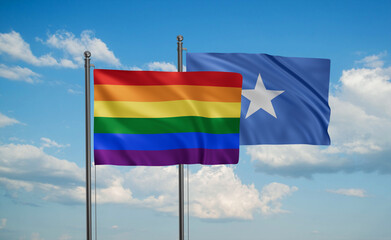 Somalia and LGBT movement flag also Gay Pride flag