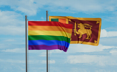 Sri Lanka and LGBT movement flag also Gay Pride flag