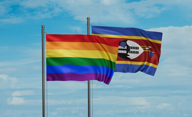 Eswatini and LGBT movement flag also Gay Pride flag