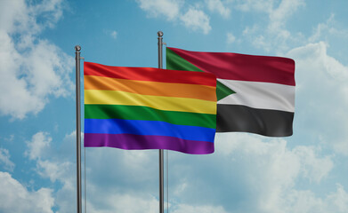 Sudan and LGBT movement flag also Gay Pride flag