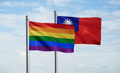 Taiwan and LGBT movement flag also Gay Pride flag