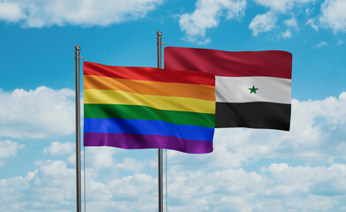 Venezuela and LGBT movement flag also Gay Pride flag