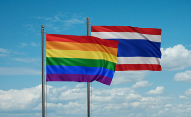 Thailand and LGBT movement flag also Gay Pride flag