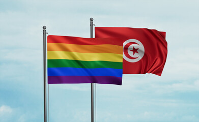 Tunisia and LGBT movement flag also Gay Pride flag