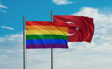 Turkey and LGBT movement flag also Gay Pride flag