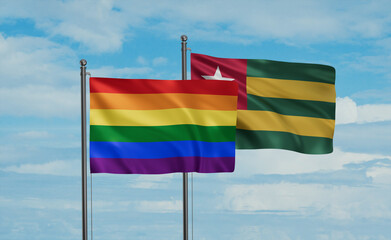 Togo and LGBT movement flag also Gay Pride flag