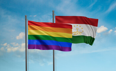 Tajikistan and LGBT movement flag also Gay Pride flag