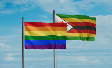 Zimbabwe and LGBT movement flag also Gay Pride flag
