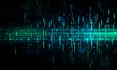 green digital glowing equalizer background 