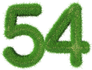 grass number 54 - 3d green number