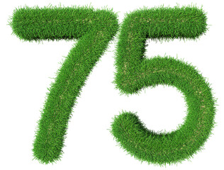 grass number 75 - 3d green number