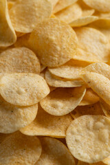 Potato chips on a light background