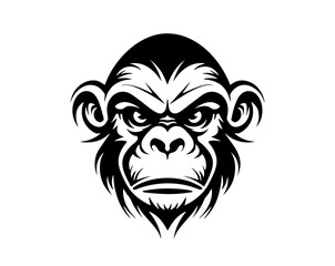 Vector Stylized Monkey Illustration Isolated On White Background