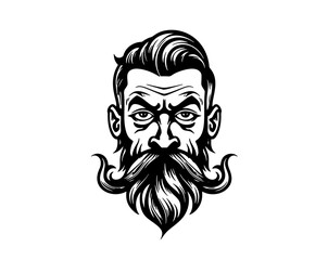 Smiling guy, Happy bearded man character	