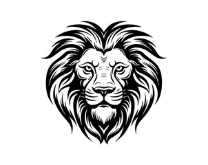 Fototapeta premium Lion face tattoo vector graphic clipart design 