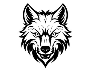 Wolf head Vector illustration. Wolf Vintage Logo Stock Vector.