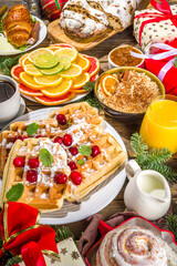 Festive Christmas morning breakfast