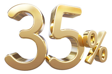 35 percent discount - 3d gold number