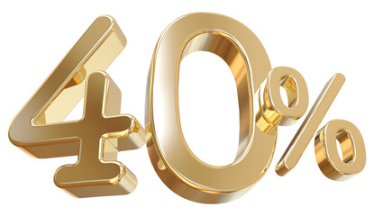 40 percent discount - 3d number gold