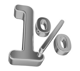 1 percent discount -3d number silver