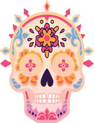 Hispanic heritage sugar skull marigold Festive dia de los muertos with vector icon