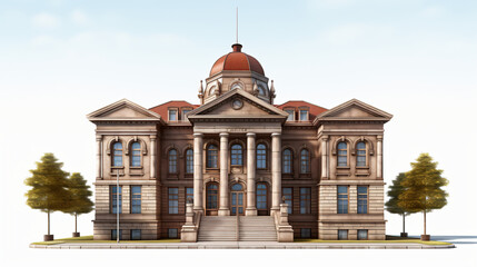 Courthouse. isolated object transparent background