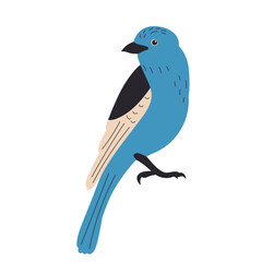 bird in doodle style on white background vector