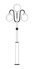 Lamppost streetlamp flat monochrome isolated vector object. Street light. Editable black and white line art drawing. Streetlight city. Simple outline spot illustration for web graphic design