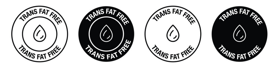 Trans Fat Freevector symbol in black color - obrazy, fototapety, plakaty