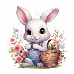 easter bunny with basket