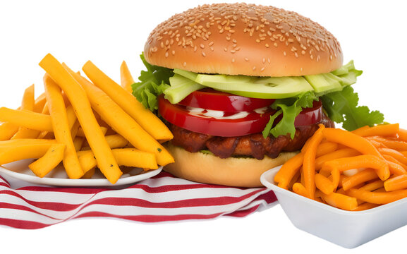 hamburger and french fries on transparent background PNG full HD Image , fast food 