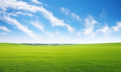 green field and blue sky