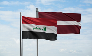 Latvia and Iraq flag