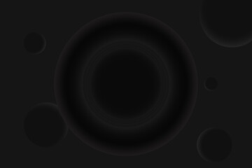 Minimalist black abstract background with dark geometric elements. Exclusive wallpaper design for poster, brochure, presentation, website Vector EPS