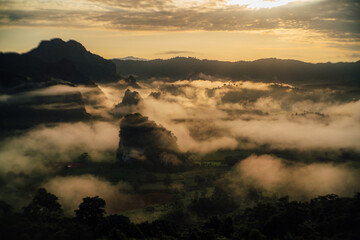 sunrise in the mountains