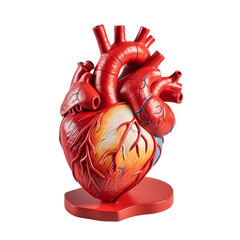 Naklejka premium Human heart anatomy model. isolated transparent background