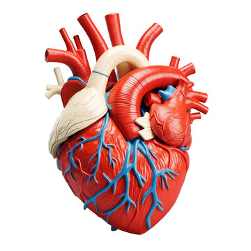 Human heart model. isolated transparent background