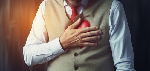 people chest pain from heart attack. healthcare concept, Generative AI