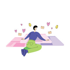 Social media flat illustration