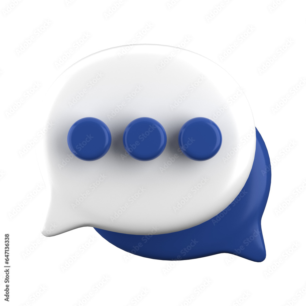 Fototapete 3d rendering of speech bubble icons, 3d chat icon set. set of 3d speak bubble. chatting box, message