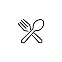 Restaurant line icon isolated on white background. Fork and spoon icon