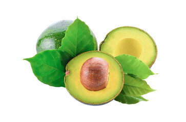 Fresh avocado isolated ontransparent png