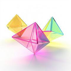 Abstract colorful pyramids on white background