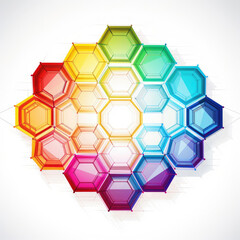 Obraz na płótnie Canvas abstract background with colorful hexagons